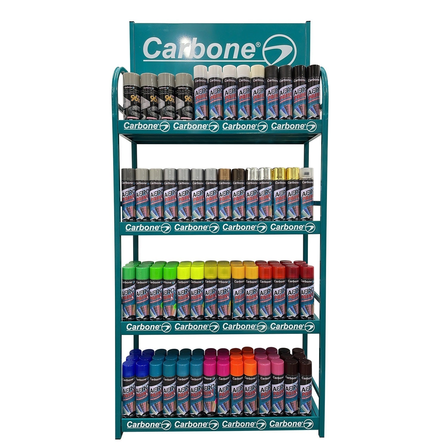[CARBONE]ZZ-X07|EXHIBIDOR FERRETERO CARBONE ESPRAY L*A*ALT=800*300*1750MM. CAPACIDAD 200LATAS